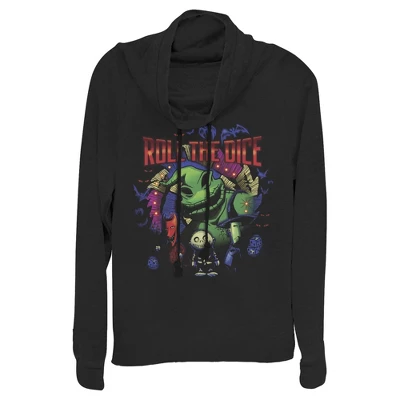 Junior's The Nightmare Before Christmas Halloween Oogie Roll The Dice Cowl Neck Sweatshirt - Image 3