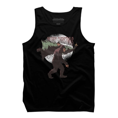 Men's Design By Humans Christmas Bigfoot By ArtStyleAlice Tank Top - Image 4