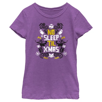 Girl's The Nightmare Before Christmas No Sleep Til Christmas T-Shirt - Image 3