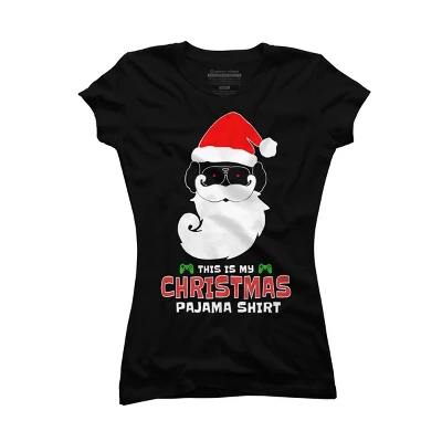 Junior's Design By Humans This Is My Christmas Pajama Shirt Gamer Video Game Santa By TELO213 T-Shirt - Image 3
