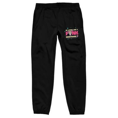 A Christmas Story He Looks Like A Pink Nightmare Men's Black Sleep Pajama Pants - Image 3