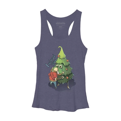 Women's Design By Humans Waiting For Christmas By Kuz512 Racerback Tank Top - Image 3