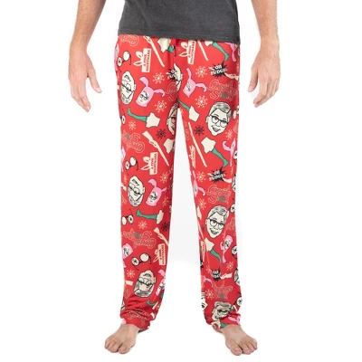 CHRISTMAS STORY Red AOP Sleep Pajama Pants Lounge Wear-L - Image 2