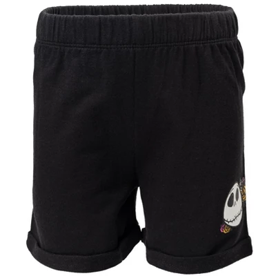 Disney Nightmare Before Christmas Knotted Graphic T-Shirt French Terry Shorts Set Black / Pink - Image 2