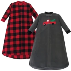 Hudson Baby Infant Boy Long-Sleeve Fleece Sleeping Bag, Christmas Tree, 0-9 Months
