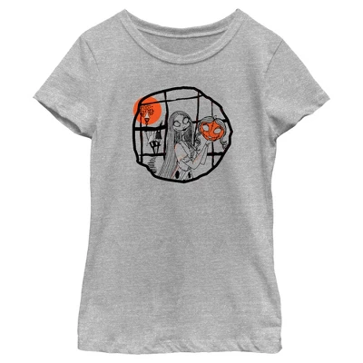 Girl's The Nightmare Before Christmas Halloween Sally Pumpkin Sketch T-Shirt - Image 4