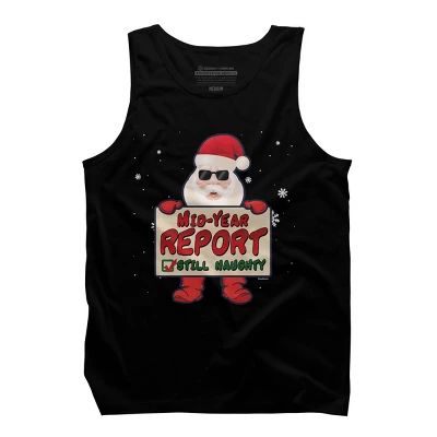Men's Design By Humans Mid-Year Report Still Naughty Christmas Santa Claus Yuletide Hol By TomGiant Tank Top - Image 4