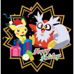 Men's Pokemon Christmas Pikachu And Delibird Happy Holidays Sweatshirt