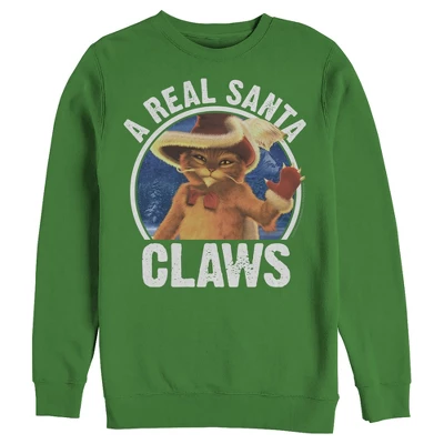 Men's Shrek Christmas Santa Claws Puss In Boots Sweatshirt - Image 2