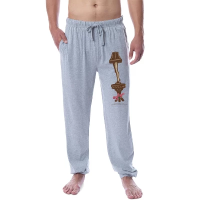 A Christmas Story Mens' Movie Lamp Leg Major Award Sleep Pajama Pants Grey - Image 3