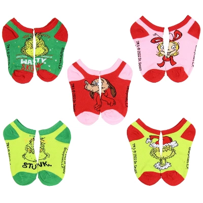 Dr Seuss Kids How The Grinch Stole Christmas Week Of Socks Mix And Match 7 Pairs Multicoloured - Image 2