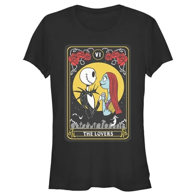 Junior's The Nightmare Before Christmas The Lovers Tarot Card T-Shirt - Image 3