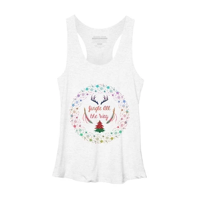 Women's Design By Humans Christmas Jingle All The Way Snowflake Circle By Famenxt Racerback Tank Top - Image 4