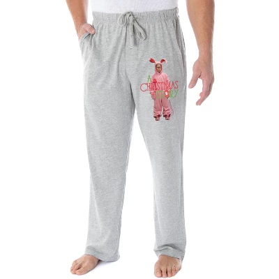 A Christmas Story Men's Ralphie Pink Nightmare Bunny Loungewear Pajama Pants Heather Grey - Image 3