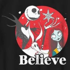 Boy's The Nightmare Before Christmas Christmas Believe Jack And Sally T-Shirt