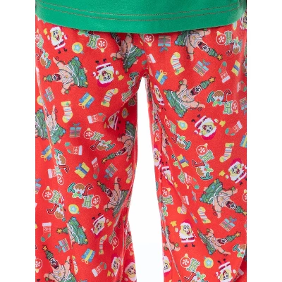 Nickelodeon Boys' SpongeBob SquarePants A Krabby Christmas Pajama Set Red - Image 3