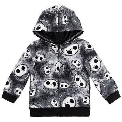 Disney Nightmare Before Christmas Jack Skellington Fleece Zip Up Hoodie Little Kid To Big Kid - Image 7