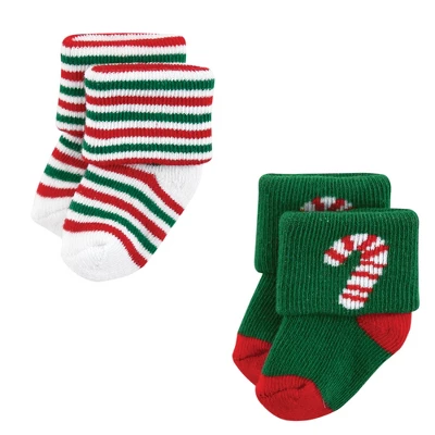Hudson Baby Infant Boys Cotton Rich Newborn And Terry Socks, 12 Days Of Christmas Santa - Image 7