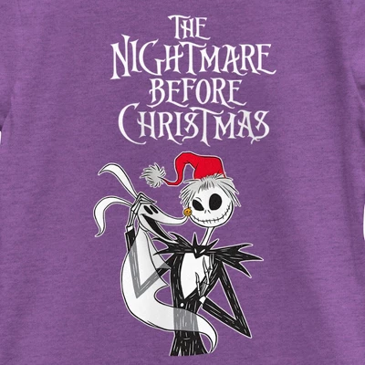 Girl's The Nightmare Before Christmas Jack Skellington Santa Hat Logo T-Shirt