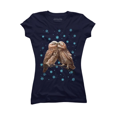Junior's Design By Humans Christmas Owl By Kodamorkovkart T-Shirt - Image 5
