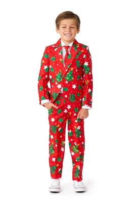 Suitmeister Boys Christmas Suit - Christmas Trees Stars Red - Image 5