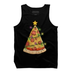Men's Design By Humans Pizza Christmas Tree By Leroystubbles Tank Top -Opposuits Store GUEST 4b5040bd f2e0 419a a76c 4c2f1f714bda
