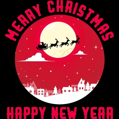 Junior's Design By Humans Merry Christmas - Happy New Year By Thriftjd T-Shirt 3 Junior's Design By Humans Merry Christmas - Happy New Year By Thriftjd T-Shirt