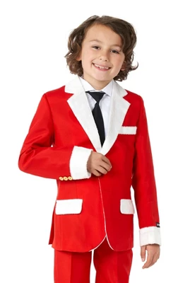 Suitmeister Boys Christmas Suit - Santa Faux Fur - Red - Image 2