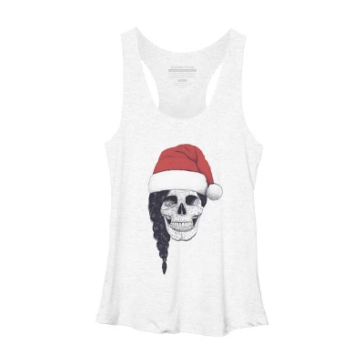Women's Design By Humans Christmas Skull By Kodamorkovkart Racerback Tank Top - Image 5