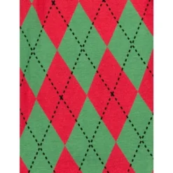 Leveret Kids Two Piece Cotton Argyle Christmas Pajamas