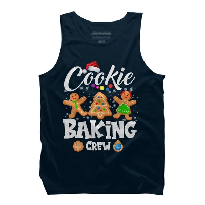 Men's Design By Humans Cookie Baking Crew Christmas By NekoShop Tank Top - Image 5