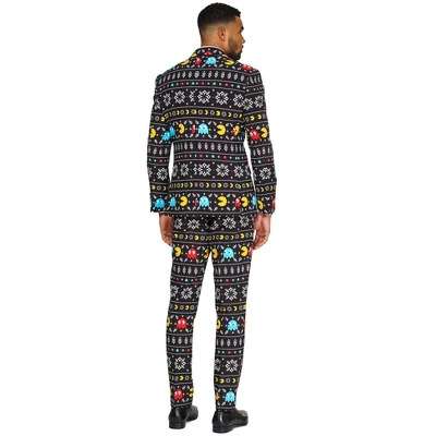 OppoSuits Men's Christmas Suit - Winter PAC-MAN - Black