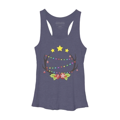 Women's Design By Humans Christmas Deer By Reivchan Racerback Tank Top - Image 4