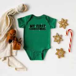 The Juniper Shop My First Christmas Stars Baby Bodysuit