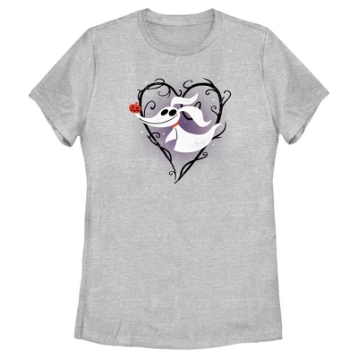 Women's The Nightmare Before Christmas Distressed Heart Zero T-Shirt - Image 3