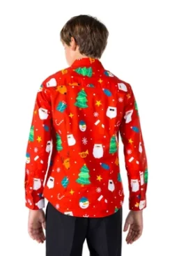 OppoSuits Teen Boys Christmas Shirt - Festivity Red