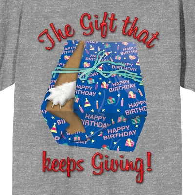 National Lampoon's Christmas Vacation Gift That Keeps Giving Women's Gray Heather T-shirt