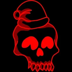 Junior's Design By Humans Christmas Love Skull By Genthebunny T-Shirt