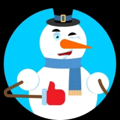 Men's Design By Humans Snowman Thumbs Up Winks Emoji. New Year And Christmas By Roplon Tank Top