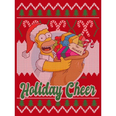 Men's The Simpsons Christmas Homer Holiday Cheer Sweater Print Sweatshirt