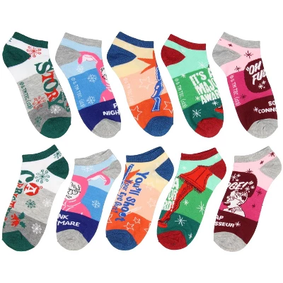 A Christmas Story Ralphie Ankle No Show Socks 5 Pair For Unisex Adult Multicoloured
