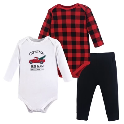 Hudson Baby Infant Unisex Cotton Bodysuit And Pant Set, Christmas Tree - Image 3