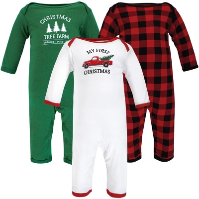 Hudson Baby Unisex Baby Cotton Coveralls, Christmas Tree - Image 8