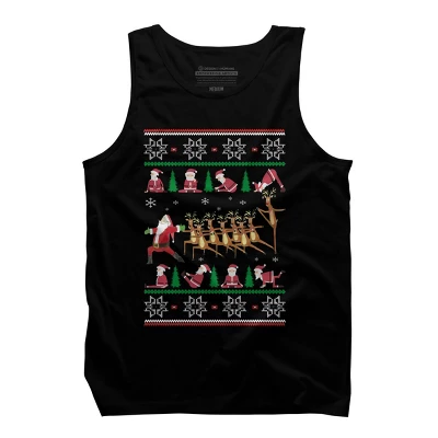 Men's Design By Humans Yoga Christmas By Sophialada Tank Top - Image 4