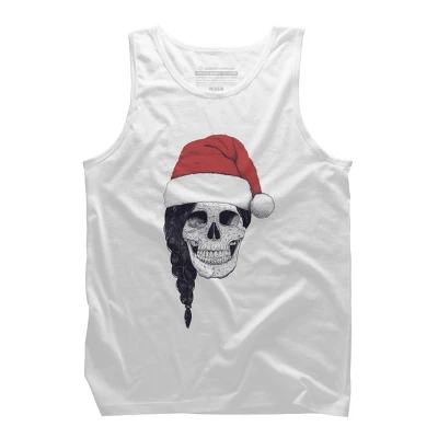 Men's Design By Humans Christmas Skull By Kodamorkovkart Tank Top - Image 6