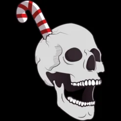 Junior's Design By Humans Christmas Skull By AllenStudio T-Shirt