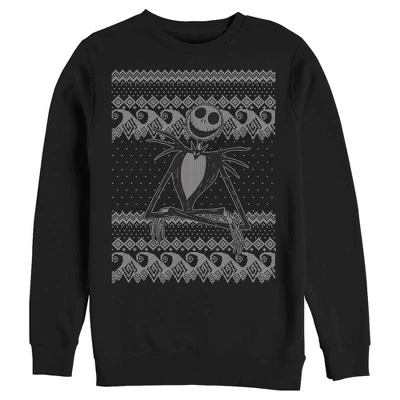 Men's The Nightmare Before Christmas Jack Skellington Distressed Christmas Sweater Sweatshirt - Image 3