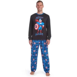 Marvel Spider-Man,Avengers Christmas Adult Pajama Shirt And Pants Sleep Set