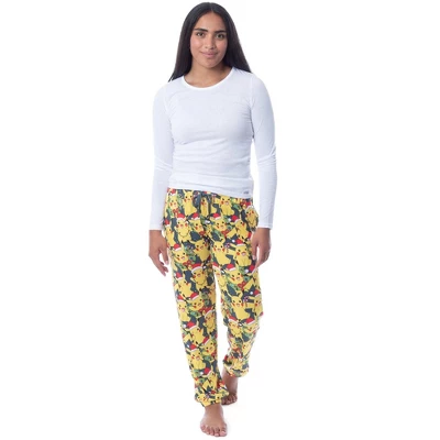 Pokemon Mens' Pikachu Christmas Santa Toss Print Sleep Pajama Jogger Pants - Image 4