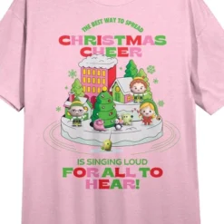 Elf "Christmas Cheer" Women's Pink Short Sleeve Sleep Shirt